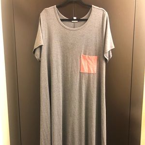 Gray with coral pocket LuLaRoe Carly 3XL